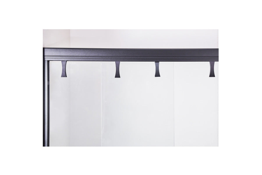 TONA 56 - 60 in. W x 72 in. H Semi-Frameless Shower Door, Double Sliding Shower Door, 1/4" (6mm) Clear Tempered Glass Shower Door with Explosion-Proof Film, Matte Black 24D212S-60MB