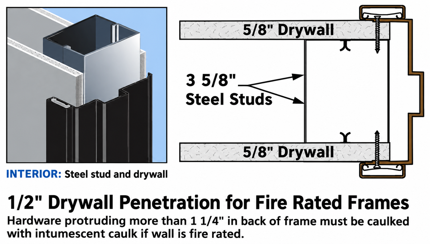 Timely Frame drywall penetration diagram for fire rated frames