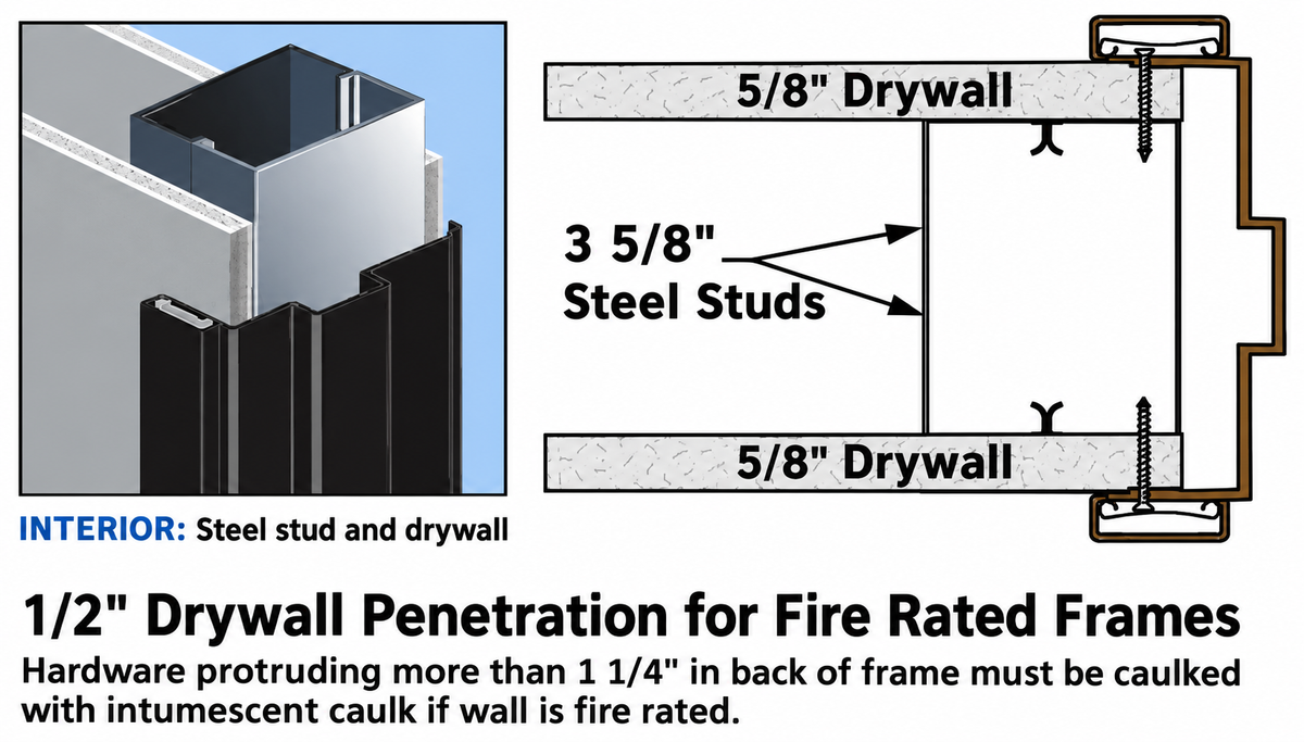 Timely Frame drywall penetration diagram for fire rated frames