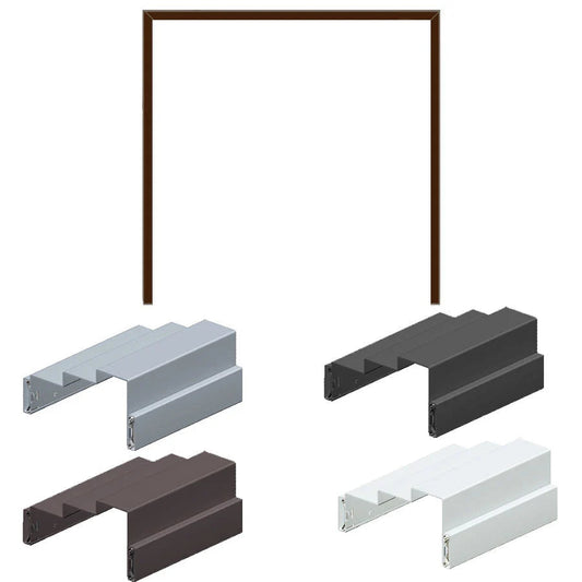 Timely Frame Prefinished Steel - Brown finish close-up and installed view